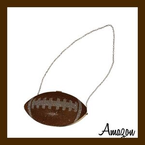 Amazon Football Clutch Purse with Rhinestone Bling Ball Play Purse for Women